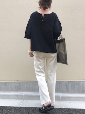 「RED CHOP WORKS（レッドチョップワークス）のアイテム（パンツ）」を使った、Kumika☆さん（レディース・158cm）の春コーディネート