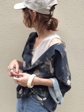 Kumika☆さんの「Vintageアロハシャツ（TODAYFUL｜トゥデイフル）」を使ったコーディネート