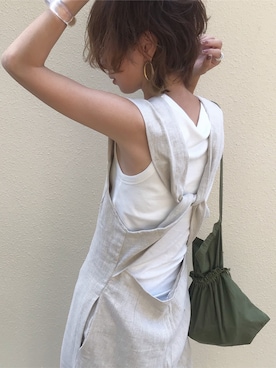 「TODAYFUL（トゥデイフル）のTODAYFUL(トゥディフル) ''Vintage Apron Sacoche'' ヴィンテージエプロンサコッシュ ／11821066（ショルダーバッグ）」を使った、Kumika☆さん（レディース・158cm）の夏コーディネート