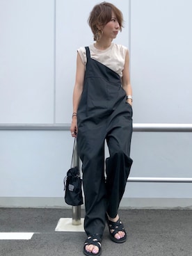 「Hanes」｜「アイテム（オールインワン・サロペット）」を使った、Kumika☆さん（レディース・158cm）の夏コーディネート
