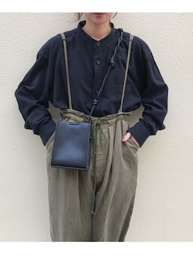 「フランネルシャツ」｜「アイテム（オールインワン・サロペット）」を使った、Kumika☆さん（レディース・158cm）の秋コーディネート