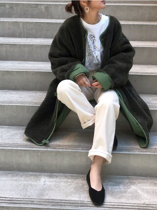 Kumika☆使用「NAF（NAF(ナフ) ミリタリーボアコート）」的時尚穿搭
