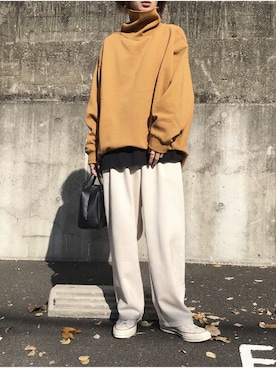 「BEAUTY&YOUTH UNITED ARROWS（ビューティーアンドユースユナイテッドアローズ）のBY フェイクレザースクエアミニボストン -2WAY- ◆（ボストンバッグ）」を使った、Kumika☆さん（レディース・158cm）の冬コーディネート