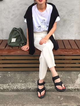 「CANAL JEAN（キャナルジーン）のアイテム（その他パンツ）」を使った、Kumika☆さん（レディース・158cm）の春コーディネート