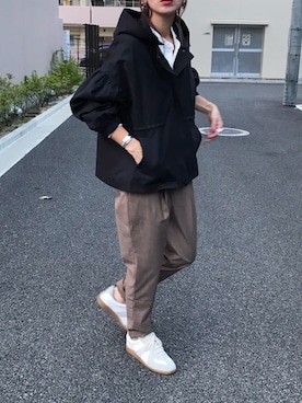 「ジャーマントレーナー」｜「アイテム（マウンテンパーカー）」を使った、Kumika☆さん（レディース・158cm）の秋コーディネート
