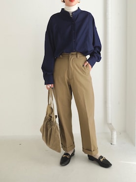 「アイテム（チノパンツ）」を使った、Kumika☆さん（レディース・158cm）の秋コーディネート