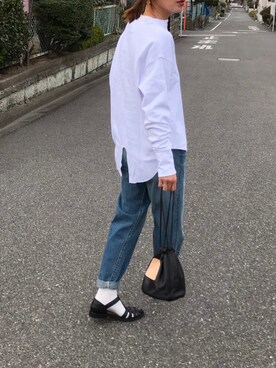 Kumika☆さんの「ハニカムストレッチバッグスリットプルオーバー」を使ったコーディネート