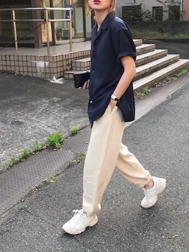 「ASICS（アシックス）のアイテム」を使った、Kumika☆さん（レディース・158cm）の春コーディネート