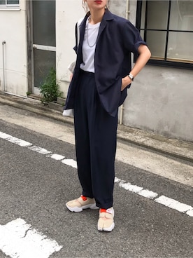 「Hanes」｜「アイテム（セットアップ）」を使った、Kumika☆さん（レディース・158cm）の春コーディネート