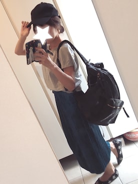 「ベロアスカート」｜「アイテム（パンプス）」を使った、lizerikaさん（レディース・155cm）の秋コーディネート