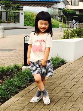 「amabro（アマブロ）のアイテム」を使った、nanaさん（キッズ・100cm）の夏コーディネート