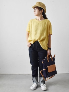 「Antgauge（アントゲージ）のアイテム」を使った、staff-matsuさん（レディース・154cm）の夏コーディネート