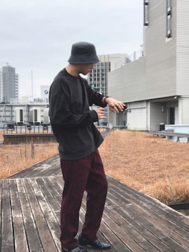 「H&M（エイチ・アンド・エム）のアイテム（リング）」を使った、ペリカンなななさん（メンズ・176cm）の秋コーディネート