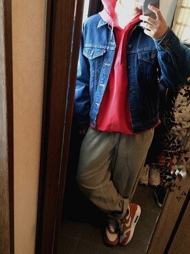「Abercrombie&Fitch（アバークロンビーアンドフィッチ）のアイテム（パーカー）」を使った、のたろーさん（メンズ・165cm）の冬コーディネート