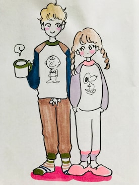 「アースカラー」｜「アイテム（ルームウェア）」を使った、山口波子さん（レディース・160cm）の冬コーディネート