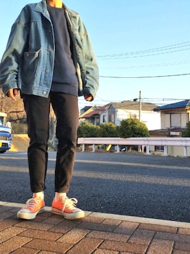 「zozoデニム」｜「アイテム（デニムジャケット）」を使った、永瀬さん（メンズ・160cm）の冬コーディネート