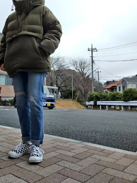 「niko and...（ニコアンド）のアイテム（ダウンジャケット/コート）」を使った、永瀬さん（メンズ・160cm）の春コーディネート