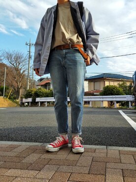 「zozoデニム」｜「アイテム（ジャケット/アウター）」を使った、永瀬さん（メンズ・160cm）の春コーディネート