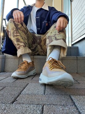 「BAYFLOW(BAYFLOW)」｜「アイテム（カバーオール）」を使った、永瀬さん（メンズ・160cm）の秋コーディネート