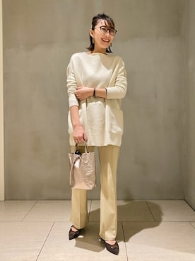 「アイテム（ショルダーバッグ、ゴールド系）」を使った、Natsumiさん（レディース・167cm）の冬コーディネート