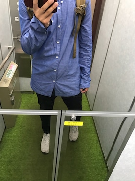「ZARA（ザラ）のアイテム（シャツ/ブラウス、ブルー系）」を使った、Nさん（メンズ・167cm）の秋コーディネート