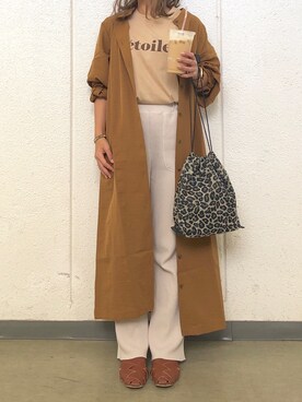 「reca（レカ）のアイテム（シャツワンピース）」を使った、つー☺︎さん（レディース・155cm）の秋コーディネート