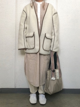 「アイテム（その他アウター）」を使った、つー☺︎さん（レディース・155cm）の冬コーディネート