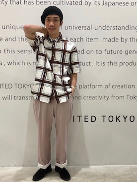 「アイテム（バングル/リストバンド）」を使った、UNITED TOKYO 細見さん（メンズ・170cm・20代）の春コーディネート