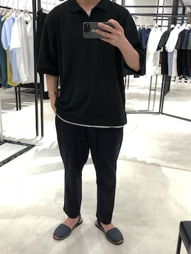 「UNITED TOKYO（ユナイテッドトウキョウ）のアイテム（スラックス）」を使った、UNITED TOKYO 細見さん（メンズ・170cm）の夏コーディネート