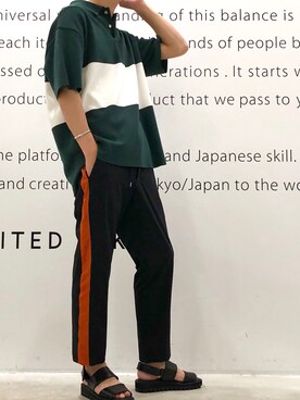 UNITED TOKYO 細見使用「UNITED TOKYO（ビッグニットポロ）」的時尚穿搭