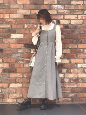 「アイテム（ワンピース/ドレス）」を使った、uさん（レディース・158cm・10代）の春コーディネート