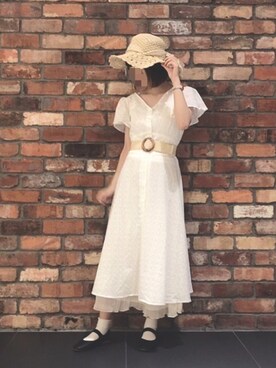 「アイテム（ワンピース/ドレス）」を使った、uさん（レディース・158cm・10代）の夏コーディネート