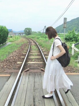 「アイテム（ワンピース/ドレス）」を使った、uさん（レディース・158cm・10代）の夏コーディネート