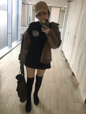 「DEUS EX MACHINA（デウスエクスマキナ）のアイテム」を使った、Patsyさん（レディース・160cm）の冬コーディネート