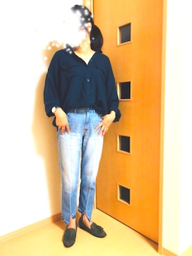 「アイテム（ローファー、グリーン系）」を使った、sumi☺︎chanmanさん（レディース・158cm）の秋コーディネート