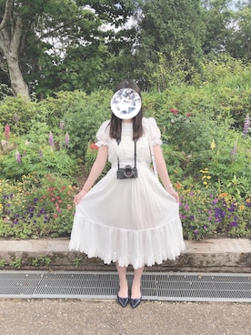 「アイテム（レインシューズ、ブルー系）」を使った、amelie さん（レディース・165cm）の夏コーディネート