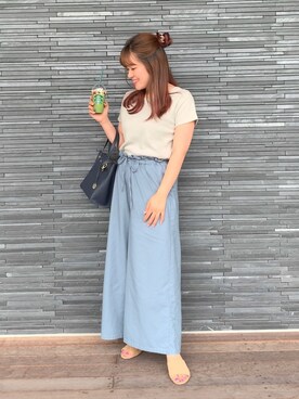 「GU（ジーユー）のアイテム（シューズ）」を使った、みぃーさん（レディース・153cm）の夏コーディネート
