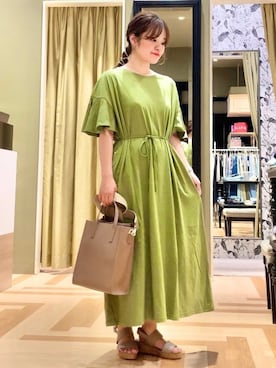 「cache cache（カシュ カシュ）のアイテム（バッグ）」を使った、みぃーさん（レディース・153cm）の夏コーディネート