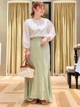 「ELENCARE DUE（エレンカーレデュエ）のアイテム」を使った、みぃーさん（レディース・153cm）の春コーディネート