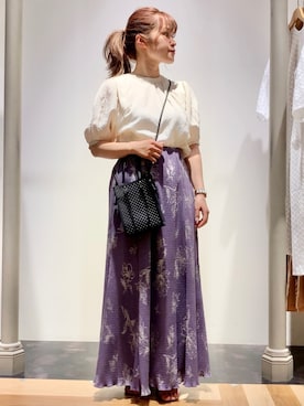 「ELENCARE DUE（エレンカーレデュエ）のアイテム」を使った、みぃーさん（レディース・153cm）の春コーディネート