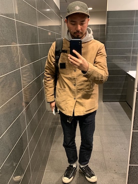 「Saturdays NYC（サタデーズ ニューヨークシティ ）のアイテム（カバーオール）」を使った、kskorionさん（メンズ・174cm）の冬コーディネート