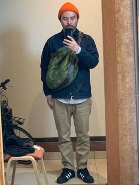 「Lee（リー）のアイテム（ブルゾン）」を使った、kskorionさん（メンズ・174cm）の冬コーディネート