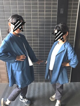 「Right-on（ライトオン）のアイテム（ノーカラージャケット）」を使った、ちるさん（キッズ・130cm）の春コーディネート