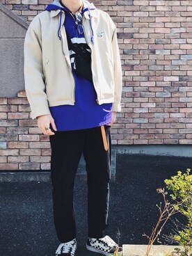 「adidas（アディダス）のアイテム（パーカー）」を使った、しいさん（メンズ・171cm）の春コーディネート