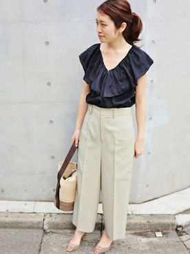 「IENA（イエナ）のアイテム」を使った、Woodyさん（レディース・160cm）の春コーディネート