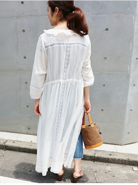 「IENA LA BOUCLE（イエナラブークル）のアイテム」を使った、Woodyさん（レディース・160cm）の夏コーディネート