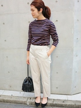 「IENA（イエナ）のアイテム（パンツ）」を使った、Woodyさん（レディース・160cm）の秋コーディネート