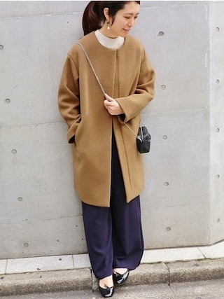 IENA（イエナ）の「ラムウールノーカラーコクーンコート◇（その他  