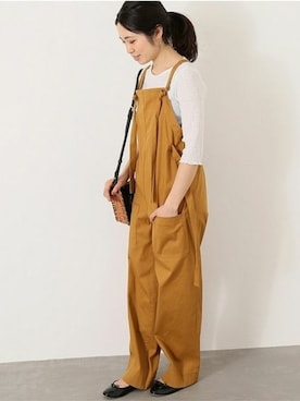 「IENA」｜「アイテム（オールインワン・サロペット）」を使った、Woodyさん（レディース・160cm）の春コーディネート