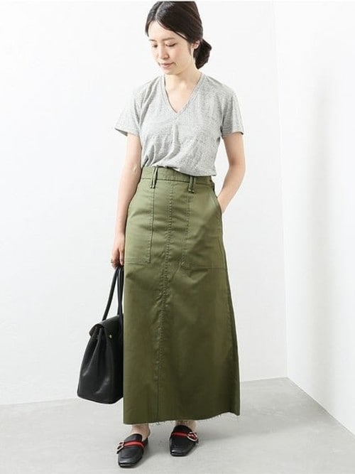 美品　UPPER HIGHTS IENA別注 ARMYベイカースカート Lサイズ 20180523182221650_500.jpg